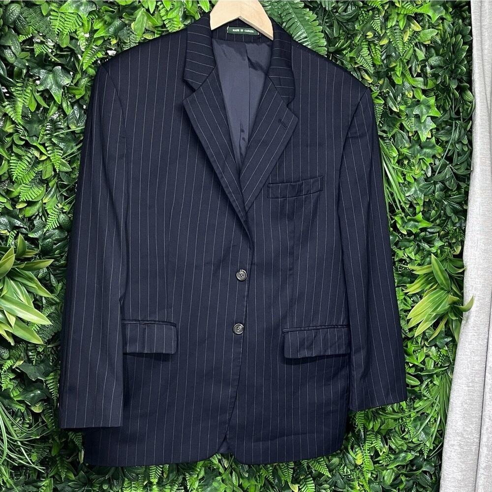 RALPH LAUREN Blazer Men 40 Blue Pinstripe Jacket Lined Sport Coat Suit Separate